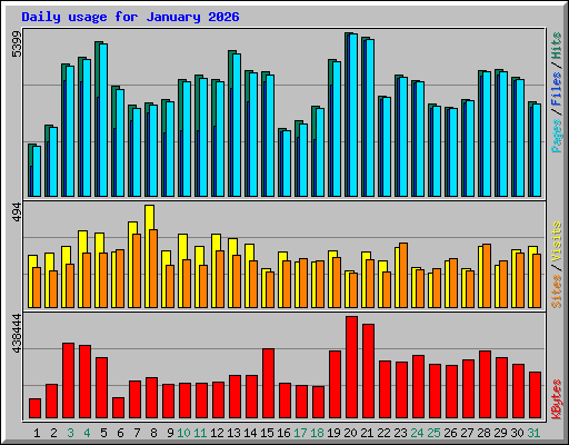 Daily usage for January 2026