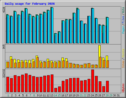 Daily usage for February 2026