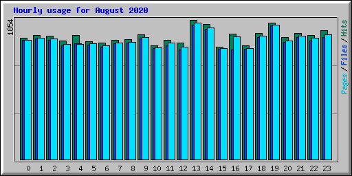 Hourly usage for August 2020