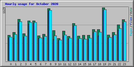 Hourly usage for October 2020