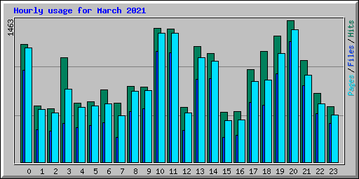 Hourly usage for March 2021